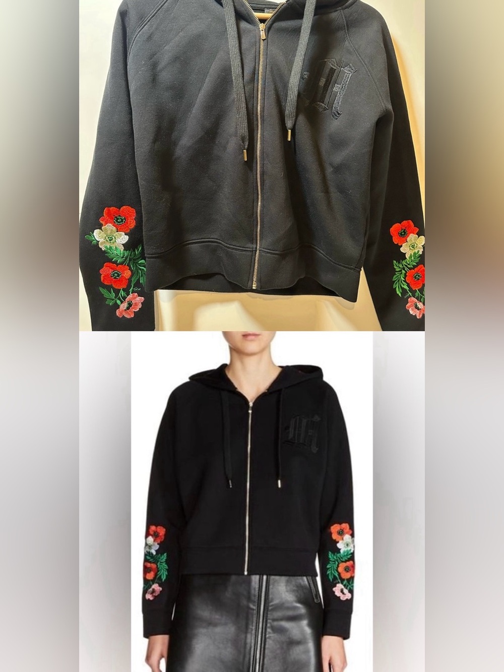 Maje Floral Embroidery hoodie